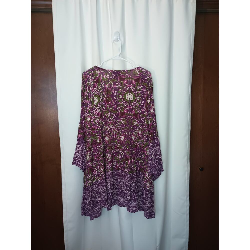 Roamans Womens Bohemian Floral Tunic Top 22W Sequin Flowy Gypsy Island NWT - Picture 4 of 10